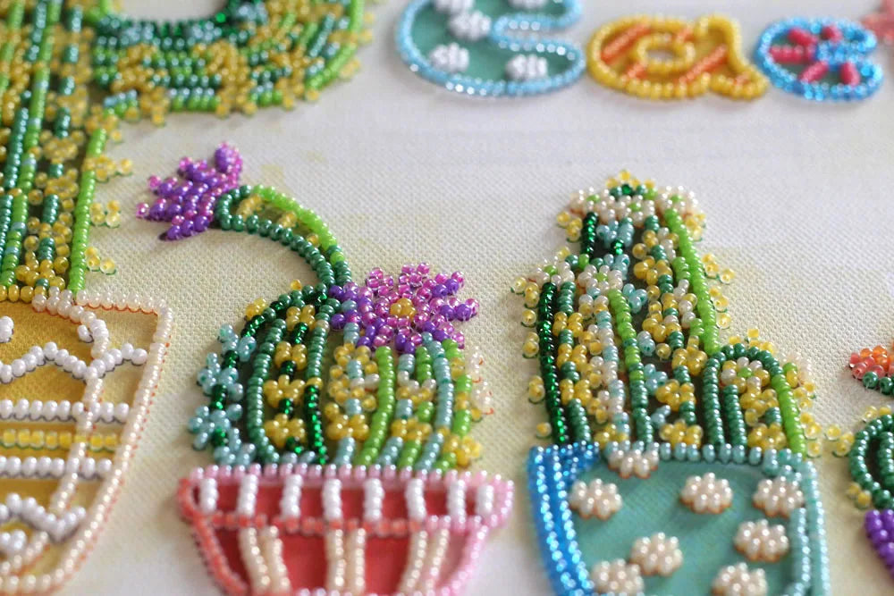 Bead Embroidery Kit Main Bead Embroidery Kit Cactuses