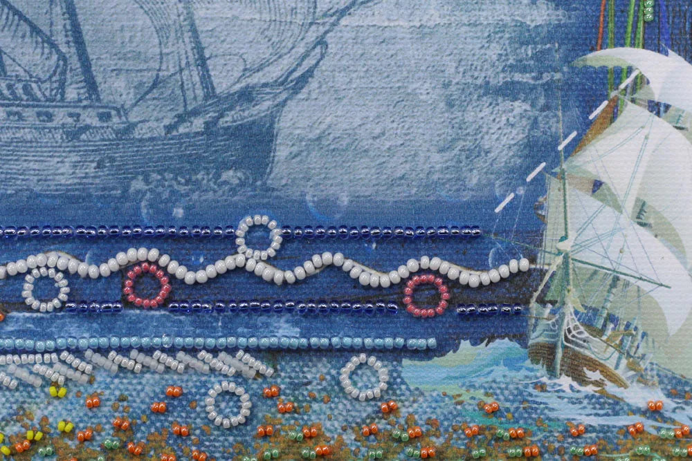 Photo Frame Bead Embroidery Kit Photo frame kit for bead embroidery Photo frame kit for bead embroidery "Treasures from the sea