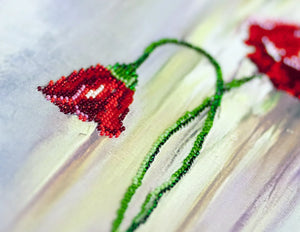 Bead Embroidery Kit Main Bead Embroidery Kit Poppy flower