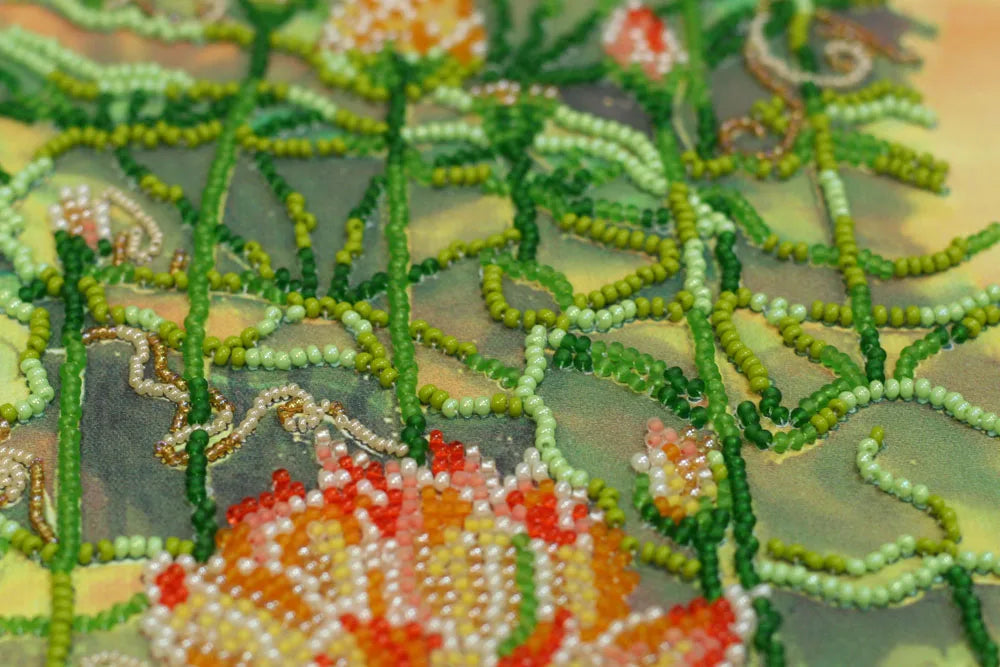 Bead Embroidery Kit Main Bead Embroidery Kit Lotuses at sunset