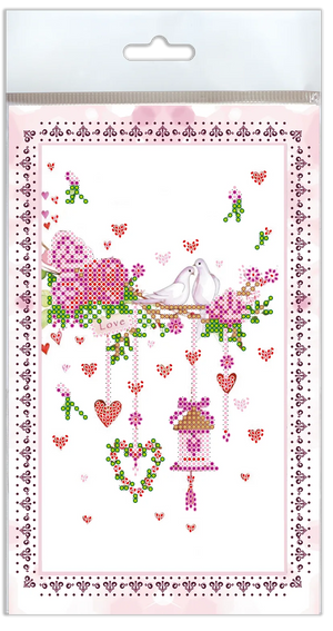 Postcards Bead Embroidery Kit Postcard-envelope for microbead embroidery Wedding tinsel