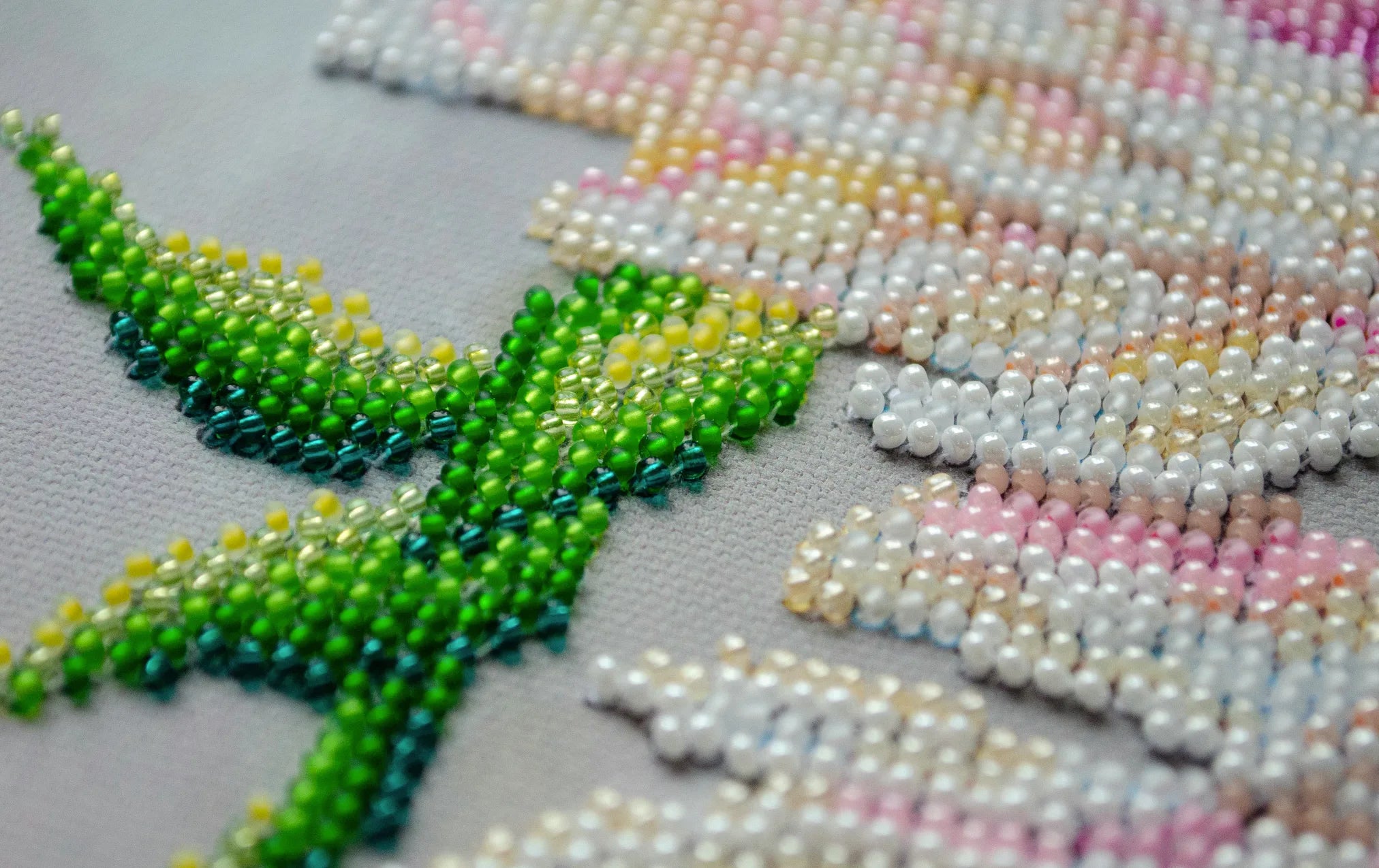 Bead Embroidery Kit Main Bead Embroidery Kit White peonies