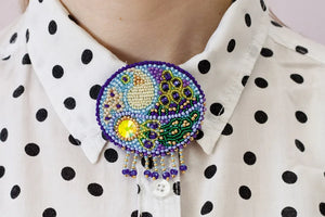 Brooch Embroidery Kit Decoration Bird
