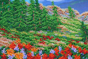 Bead Embroidery Kit Main Bead Embroidery Kit Mountain landscape