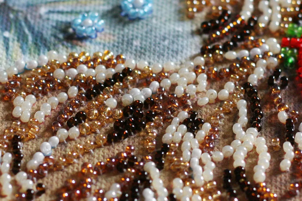 Bead Embroidery Kit Mini Bead embroidery kit Christmas goby
