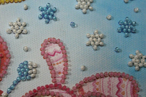 Bead Embroidery Kit Mini Bead embroidery kit Knitting bunnies
