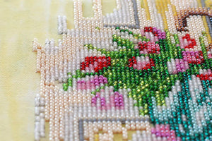 Bead Embroidery Kit Mid-sized bead embroidery kit Umbrella and tulips