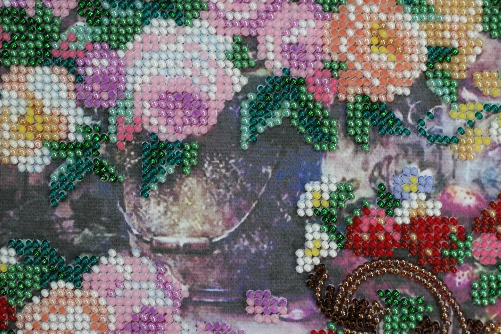 Bead Embroidery Kit Main Bead Embroidery Kit Pink gauze