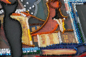 Bead Embroidery Kit Mid-sized bead embroidery kit Cats at window