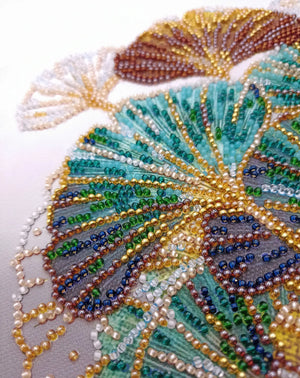 Bead Embroidery Kit Mid-sized bead embroidery kit Emerald branch