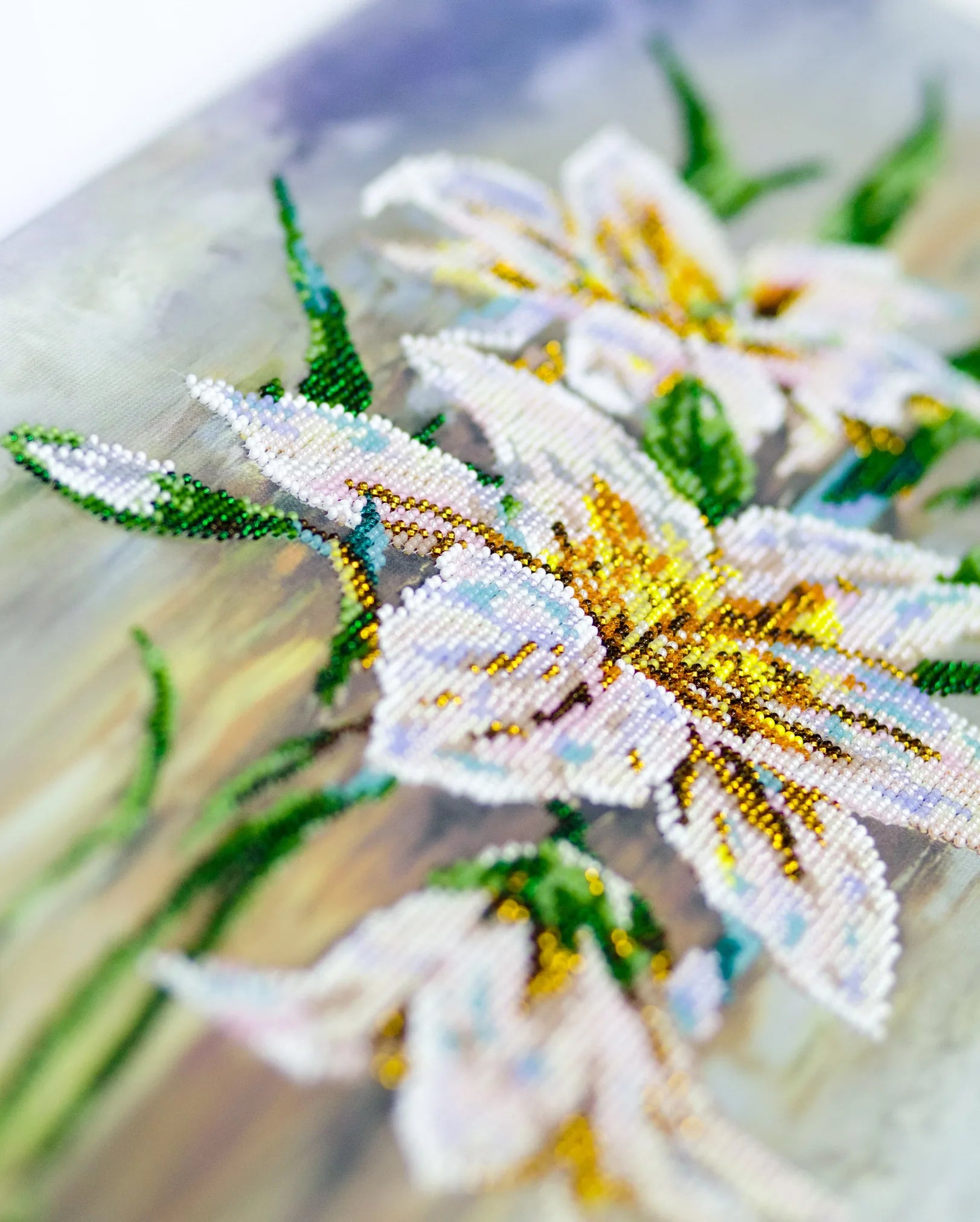Bead Embroidery Kit Main Bead Embroidery Kit Fragile lilies