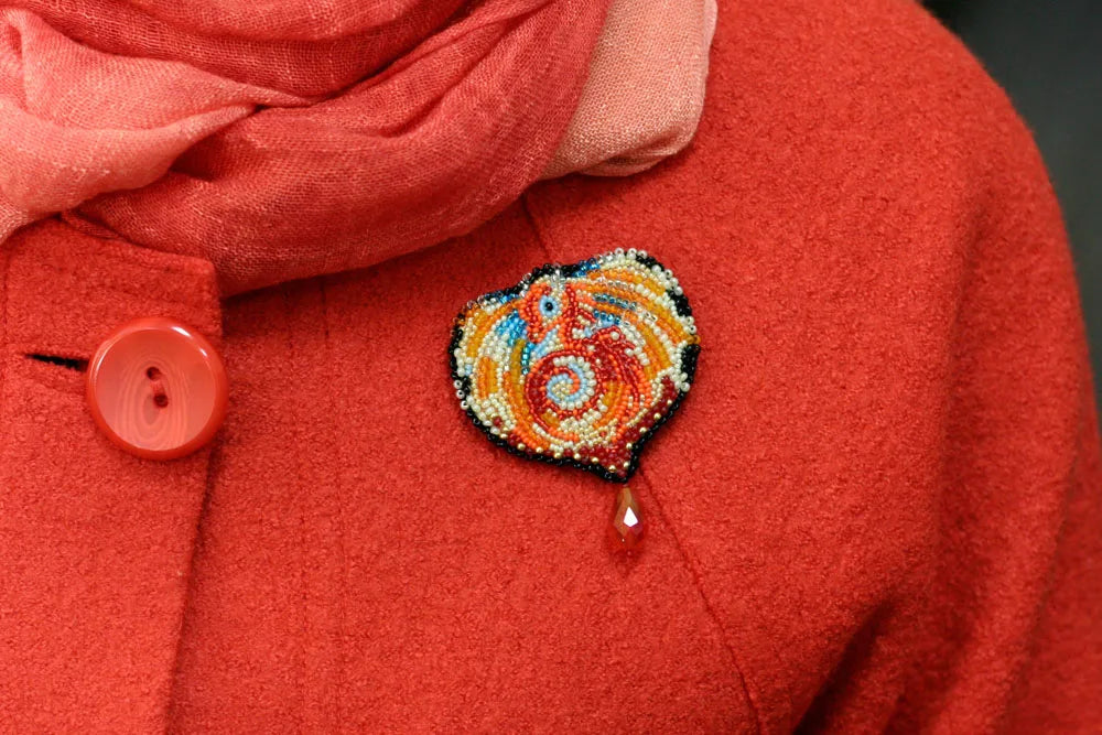 Brooch Embroidery Kit Decoration The Dragon