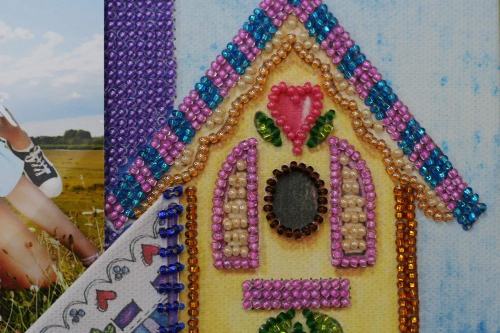Photo Frame Bead Embroidery Kit Photo frame kit for bead embroidery Photo frame kit for bead embroidery "Summer patchwork"