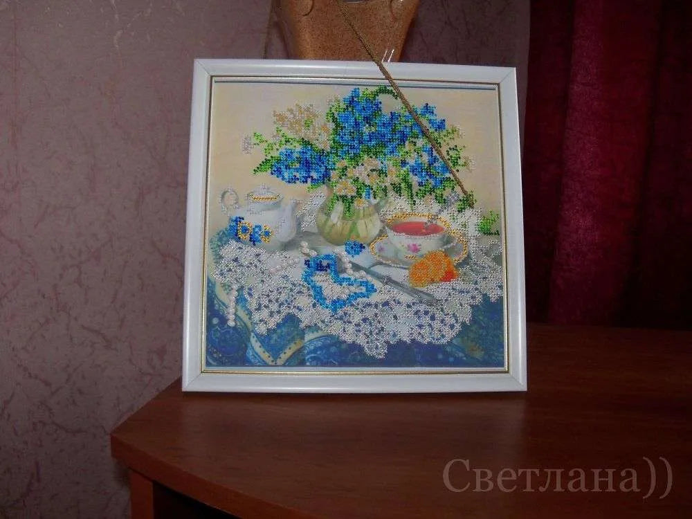 Bead Embroidery Kit Main Bead Embroidery Kit Forget-me-nots