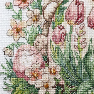 Cross Stitch Kit Cross-stitch kits Easter bunny waiting (Easter Scenes)