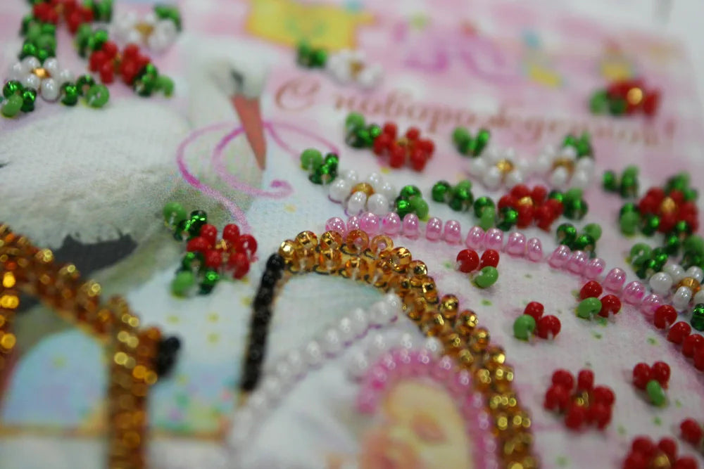Postcards Bead Embroidery Kit Postcard Bead embroidery kit Baby girl – 1