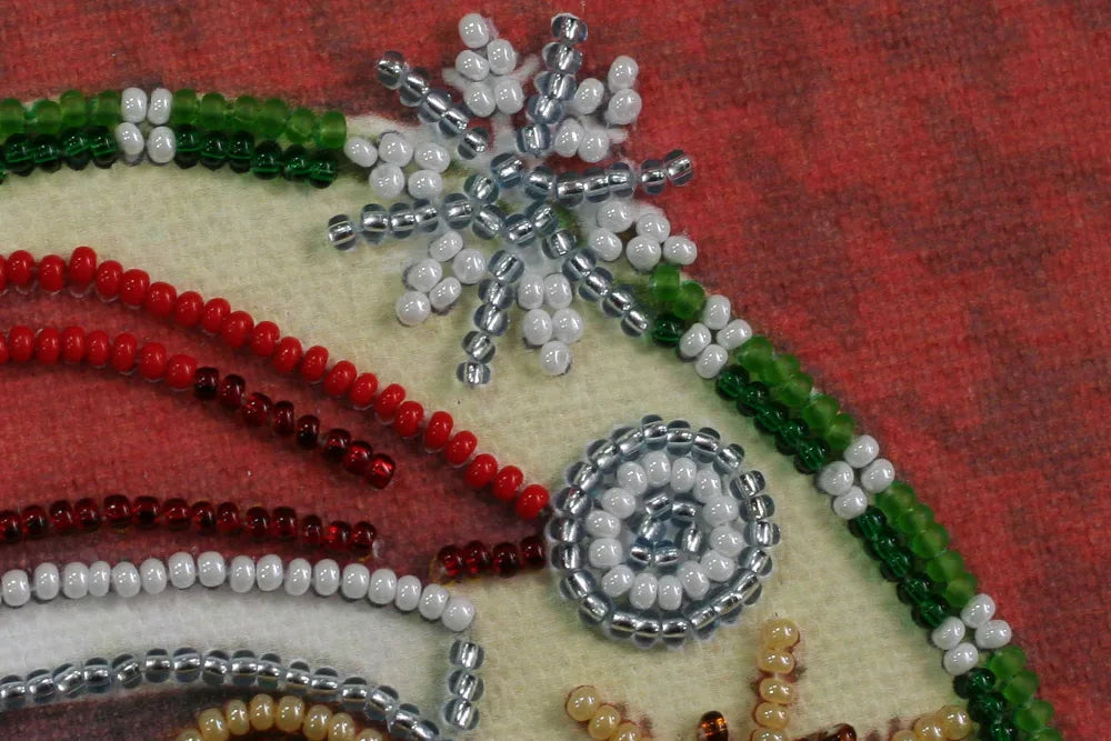 Bead Embroidery Kit Mini Bead embroidery kit Christmas motif