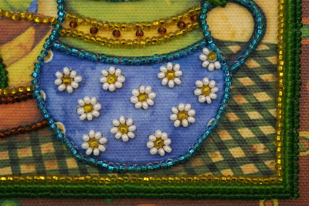 Bead Embroidery Kit Mini Bead embroidery kit Sunflower still life