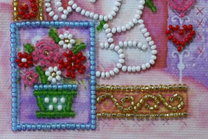 Postcards Bead Embroidery Kit Postcard Bead embroidery kit Pussycat