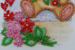 Postcards Bead Embroidery Kit Postcard Bead embroidery kit Teddy bear