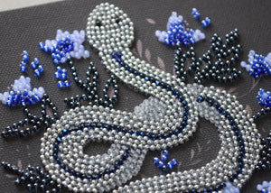 Bead Embroidery Kit Mini Bead embroidery kit Silver serpentine