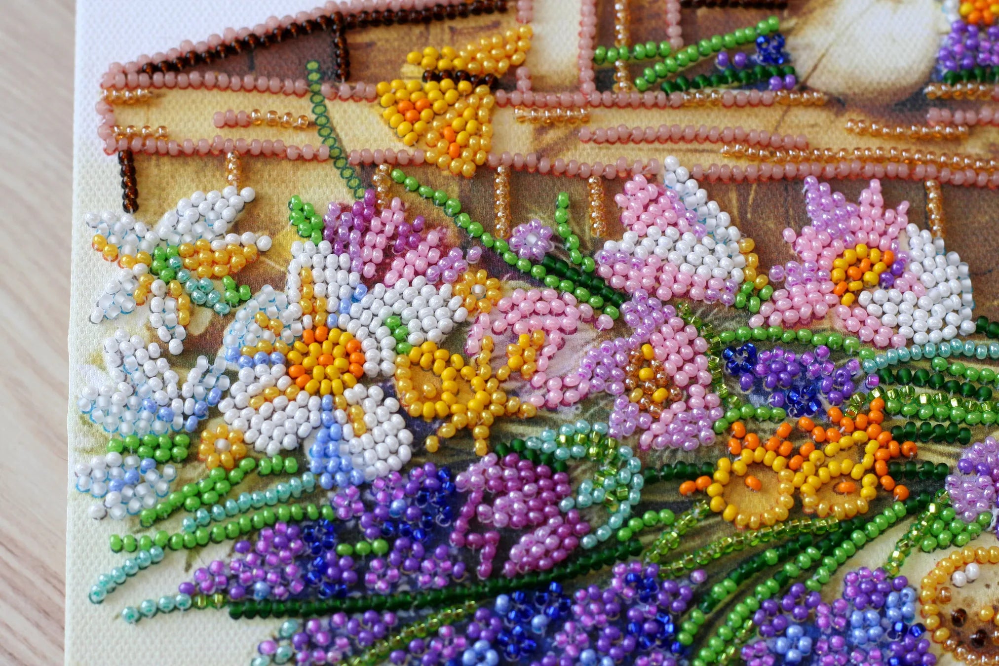 Bead Embroidery Kit Mid-sized bead embroidery kit First flowers