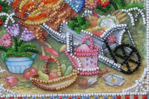 Bead Embroidery Kit Mini Bead embroidery kit Garden cockerel