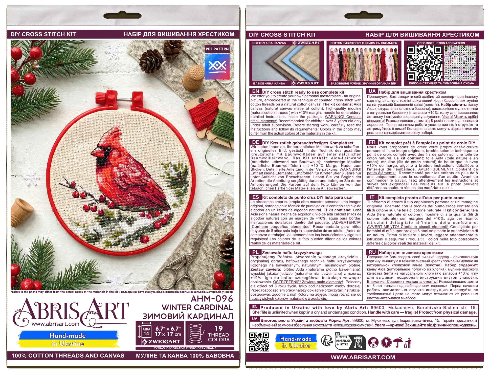 Cross Stitch Kit Cross-stitch kits Winter Cardinal