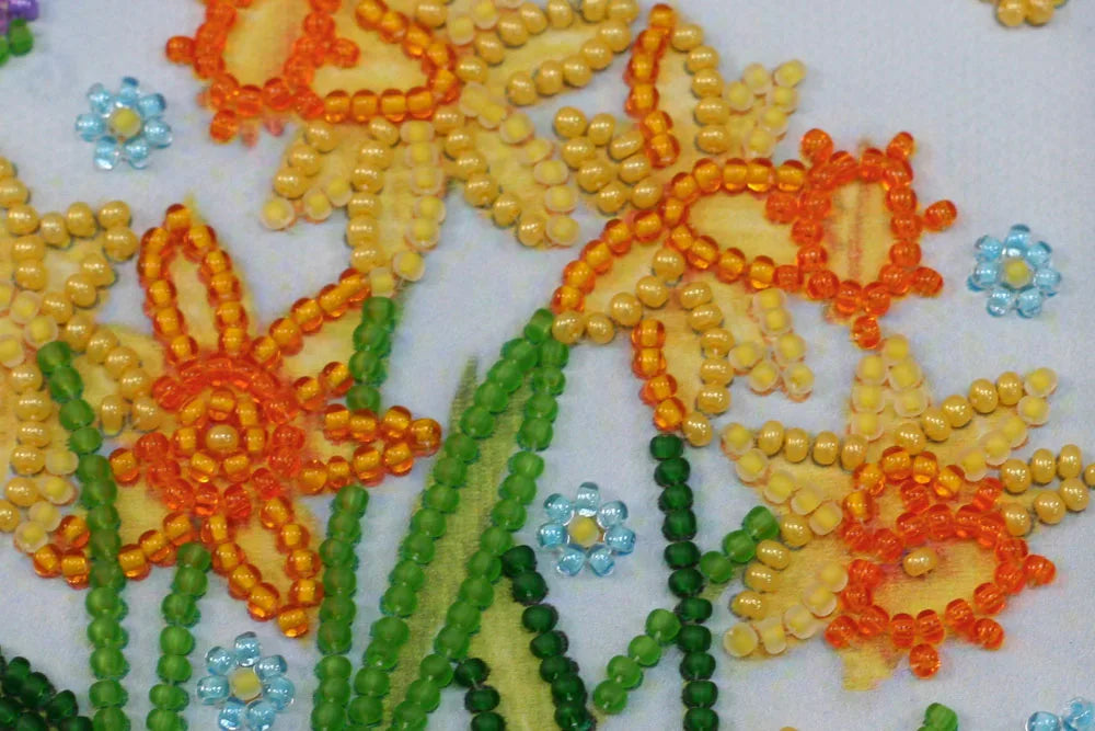 Bead Embroidery Kit Mini Bead embroidery kit Blooming daffodils