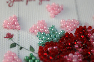Pennant Bead Embroidery Kit Pennant-kit Bead Embroidery Bouquet with love