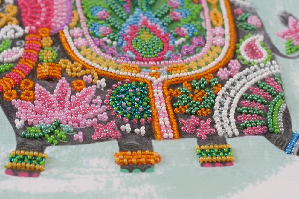 Bead Embroidery Kit Main Bead Embroidery Kit Three elephants for happiness