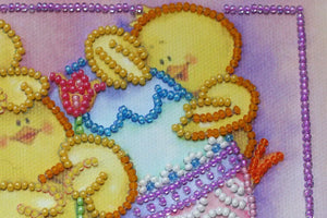 Bead Embroidery Kit Mini Bead embroidery kit Funny chickens