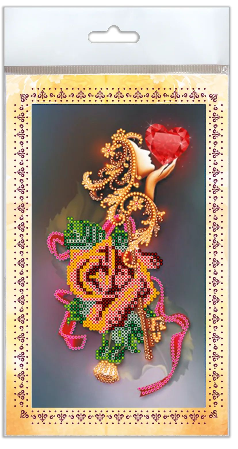 Postcards Bead Embroidery Kit Postcard-envelope for microbead embroidery Velvet roses