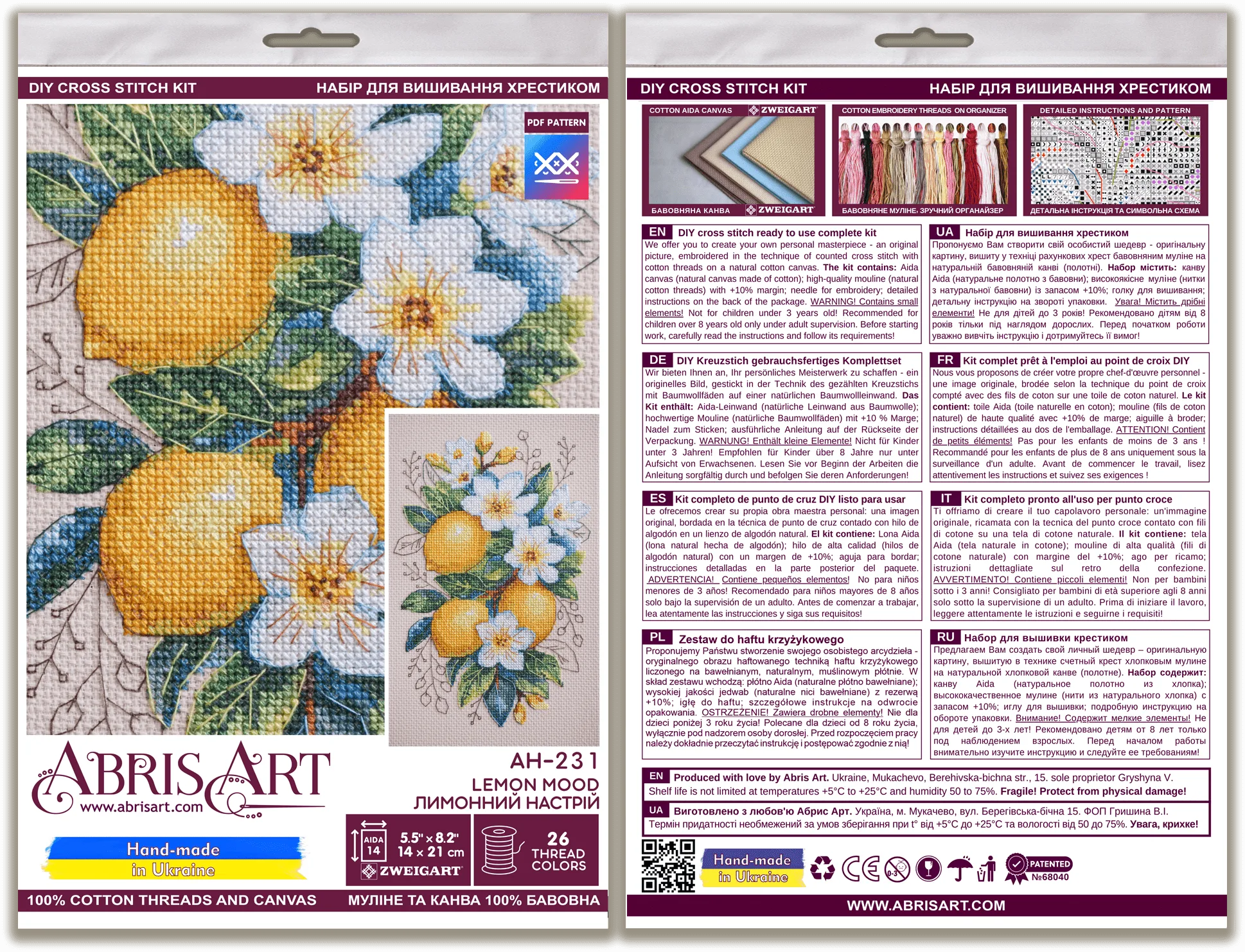 Cross Stitch Kit Cross-stitch kits Lemon mood