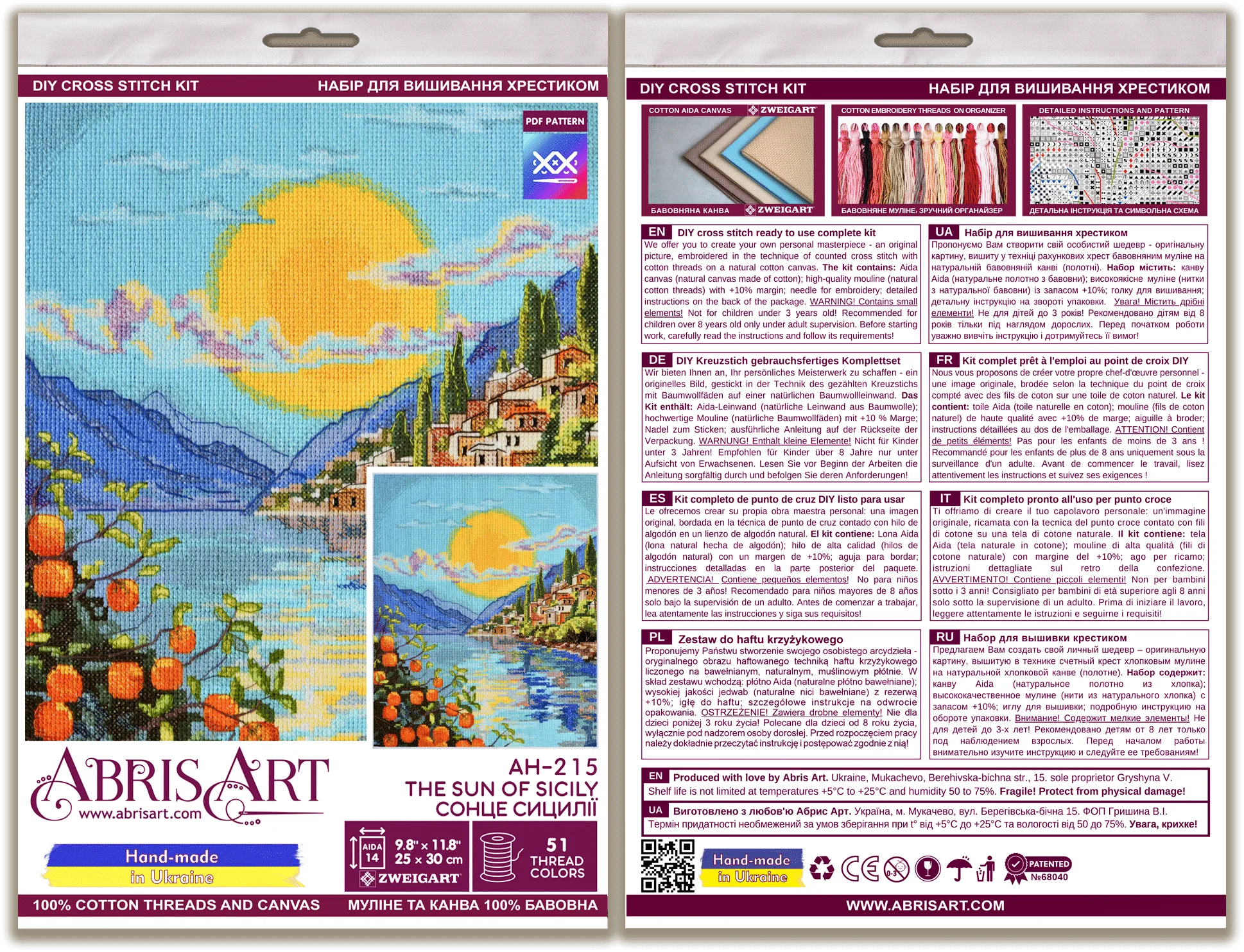 Cross Stitch Kit Cross-stitch kits The sun of Sicily