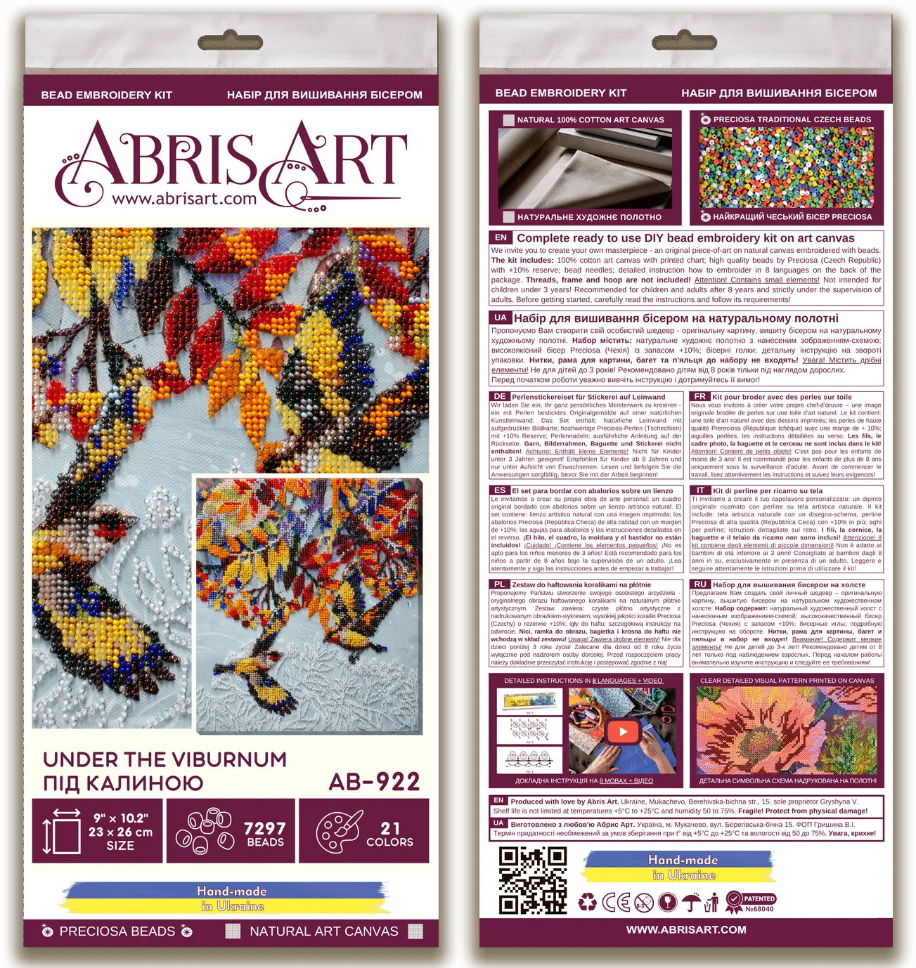 Bead Embroidery Kit Main Bead Embroidery Kit Under the viburnum