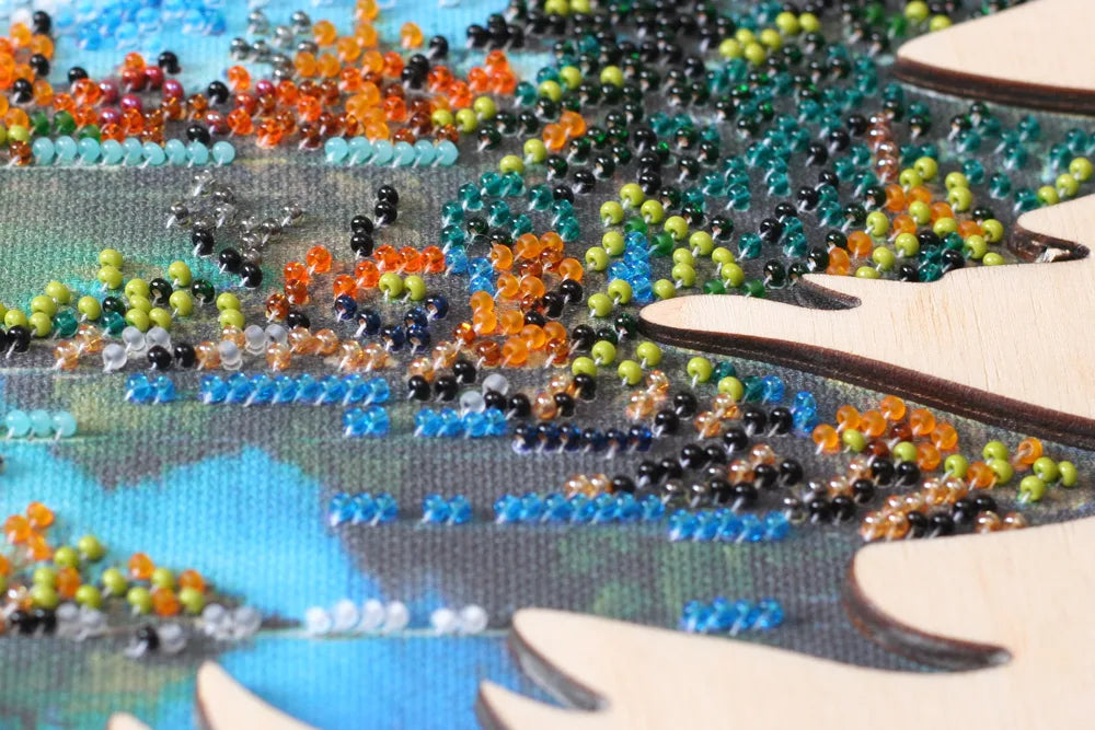Bead Embroidery Kit Creativity kits/Bead embroidery kits with a wooden frame Bunfa`s fresh coolness