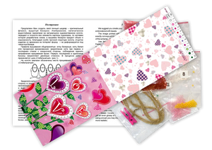 Pennant Bead Embroidery Kit Pennant-kit Bead Embroidery Flowers of love