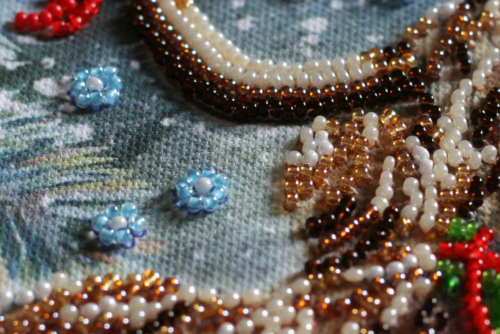 Bead Embroidery Kit Mini Bead embroidery kit Christmas goby