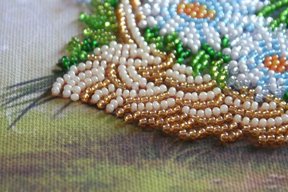 Bead Embroidery Kit Mini Bead embroidery kit Summer bouquet