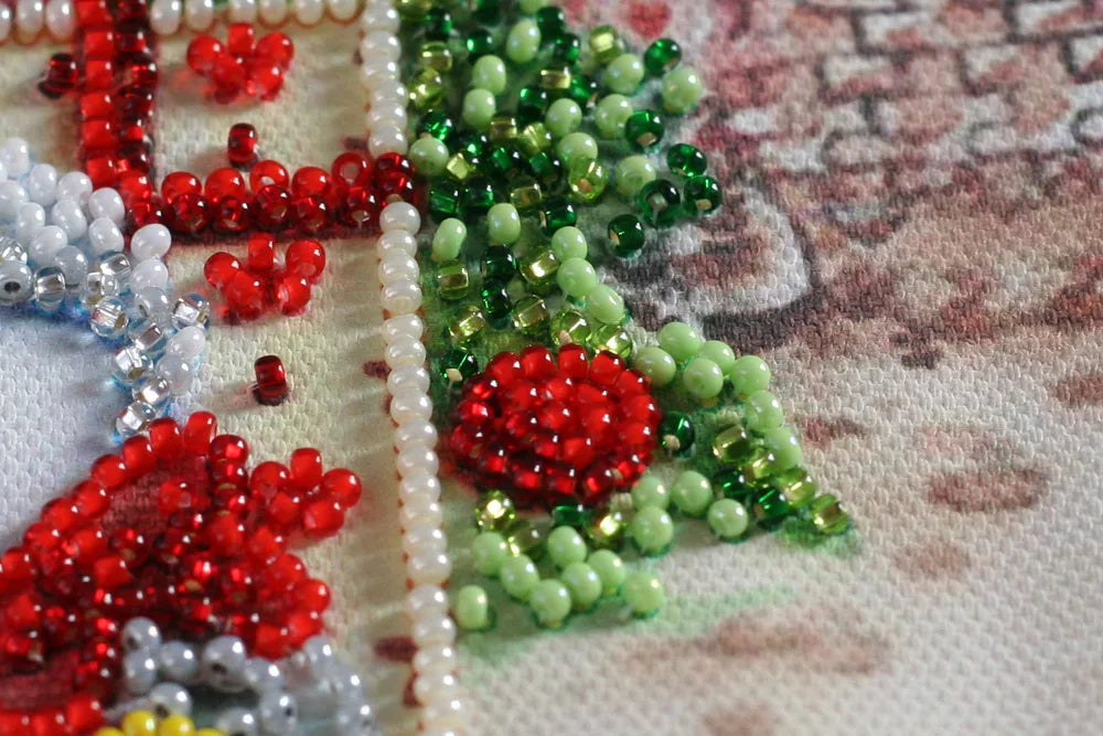 Bead Embroidery Kit Mini Bead embroidery kit Under the Christmas tree