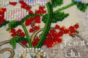 Bead Embroidery Kit Mini Bead embroidery kit White flower