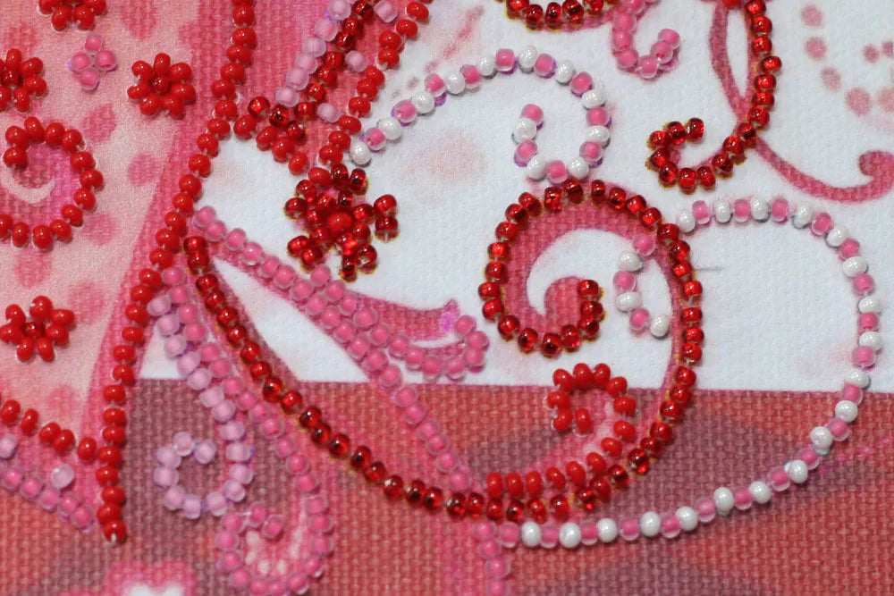 Bead Embroidery Kit Mini Bead embroidery kit Loving hearts