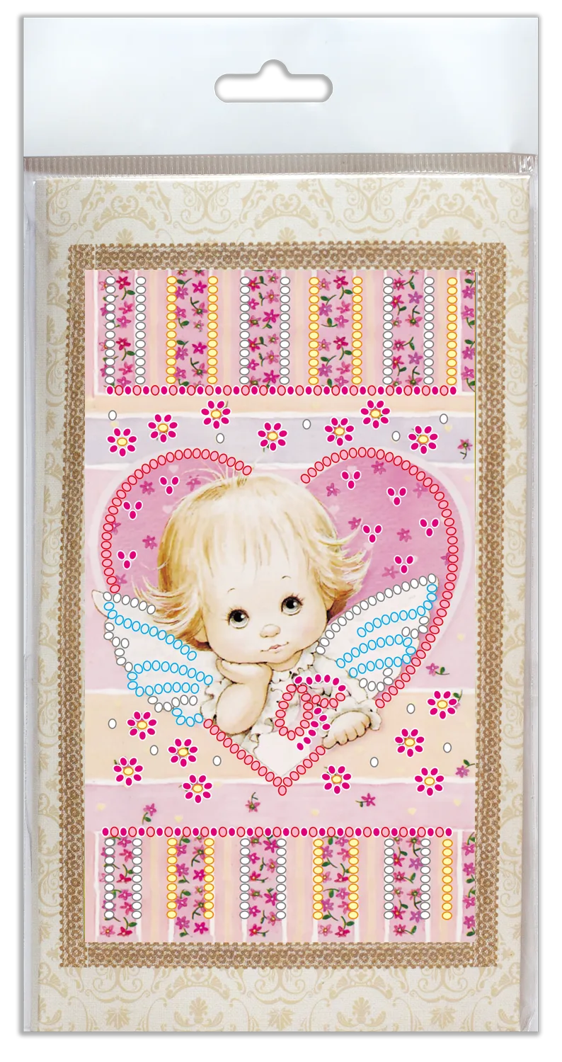 Postcards Bead Embroidery Kit Postcard Bead embroidery kit Little Cupid
