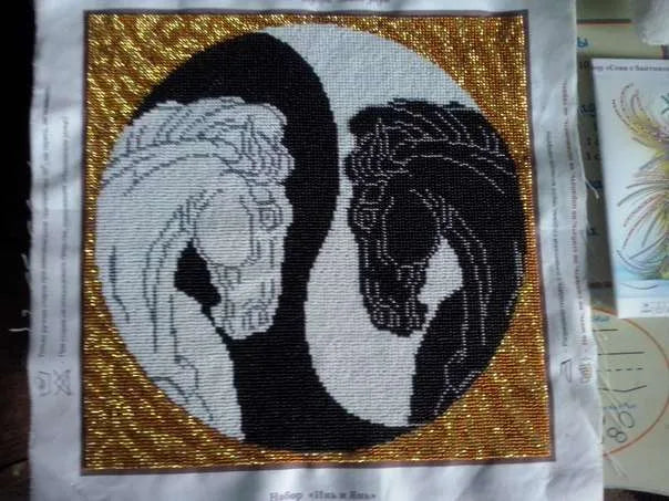 Bead Embroidery Kit Main Bead Embroidery Kit Yin and Yang