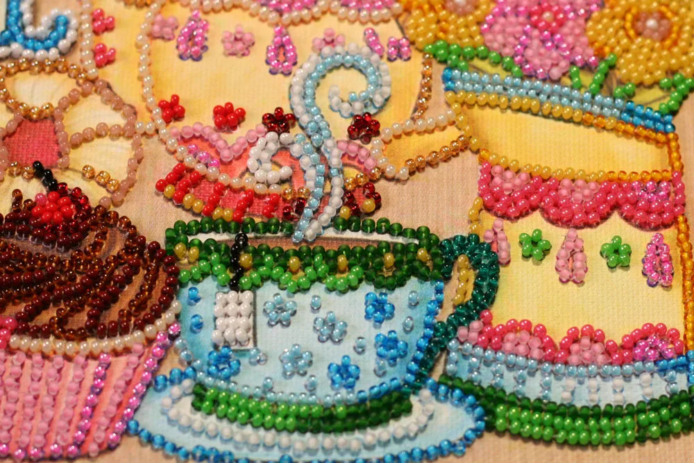 Bead Embroidery Kit Mid-sized bead embroidery kit Crazy tea party