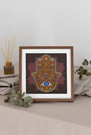 Bead Embroidery Kit Mid-sized bead embroidery kit Golden Hamsa