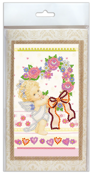Postcards Bead Embroidery Kit Postcard Bead embroidery kit Mischievous cupid