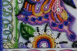 Bead Embroidery Kit Mini Bead embroidery kit Butterfly in flowers