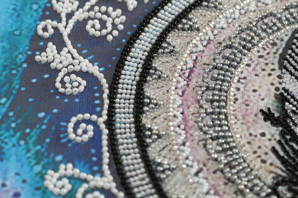 Bead Embroidery Kit Main Bead Embroidery Kit Mandala feather